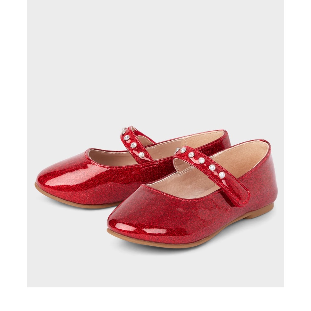 Red Glitter Kids Mary Jane Shoes